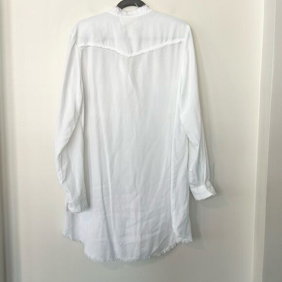 Anthropologie Cloth & Stone White Western Style Shirt Dress L - Picture 5 of 7